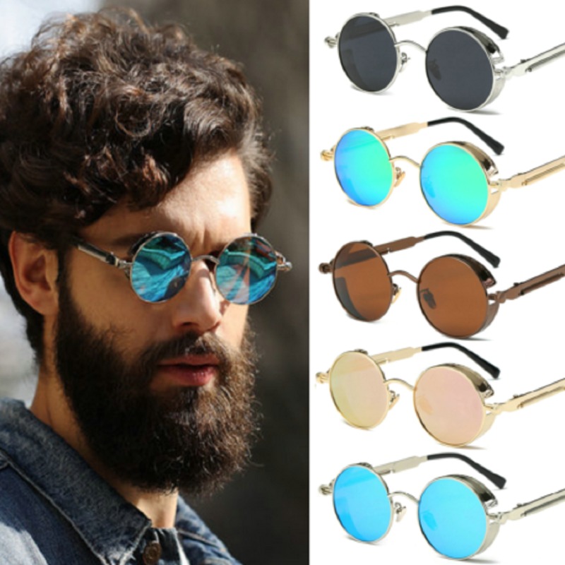 Vintage Fashion Glasses - Metal Steampunk Sunglasses Men Women Fashion