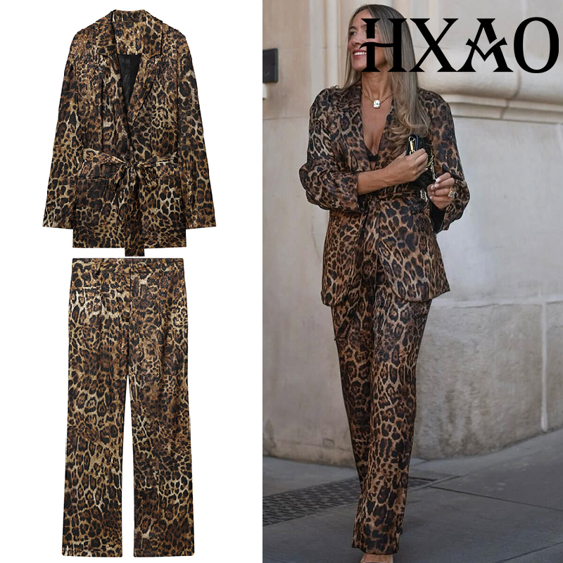 HXAO Leopard Pants Sets 2 Piec - đánh giá và giá Vintage Trench Coat