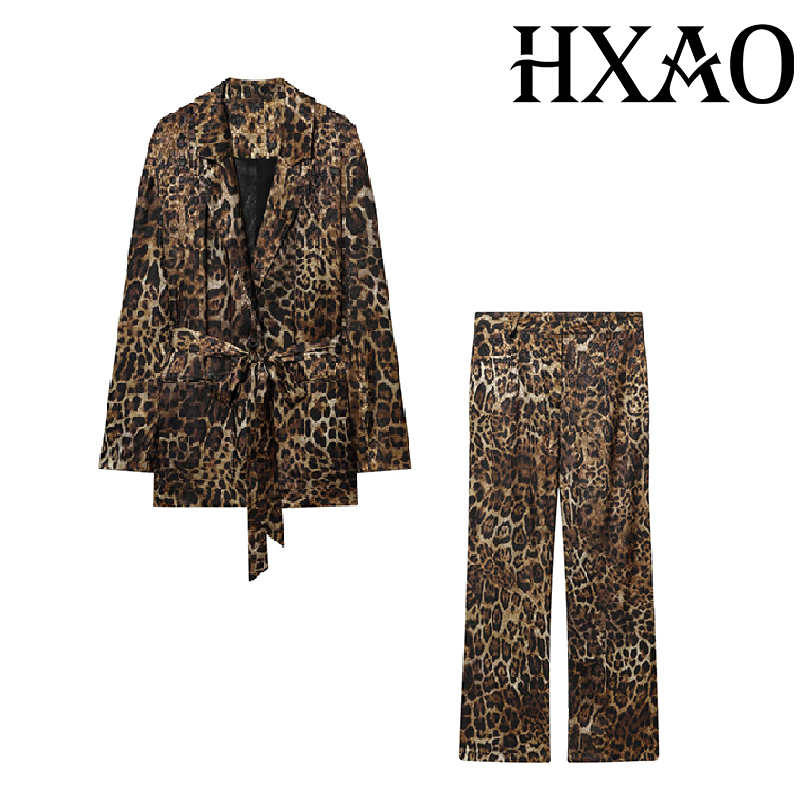 HXAO Leopard Pants Sets 2 Piec - đánh giá và giá Vintage Trench Coat