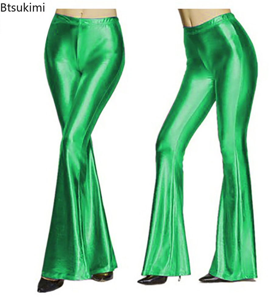 Women's Shiny Bell Bottom Pant - đánh giá và giá Wide Leg Trouser 70S