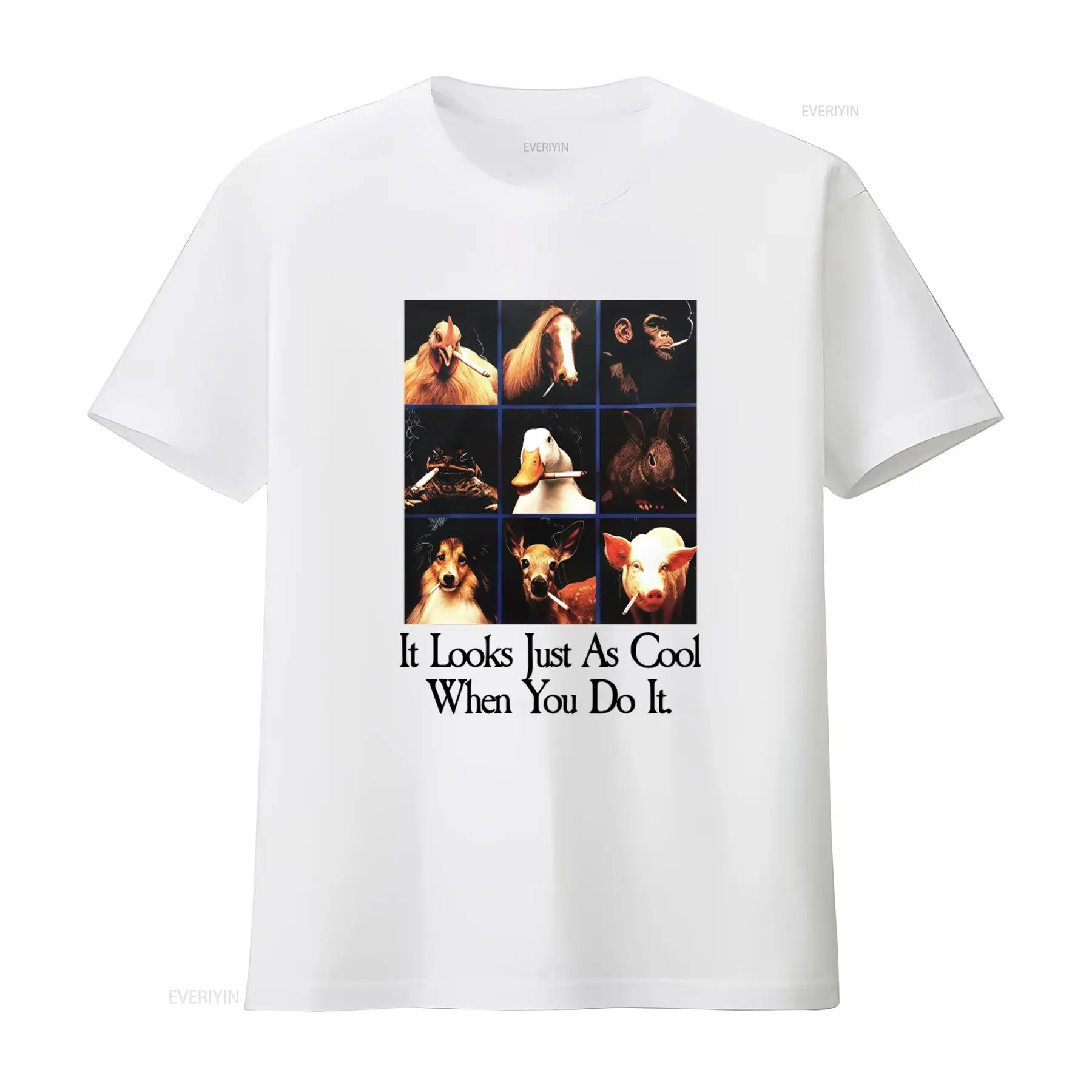 Animal Smoking Print T Shirt I - đánh giá và giá Vintage Fashion Looks
