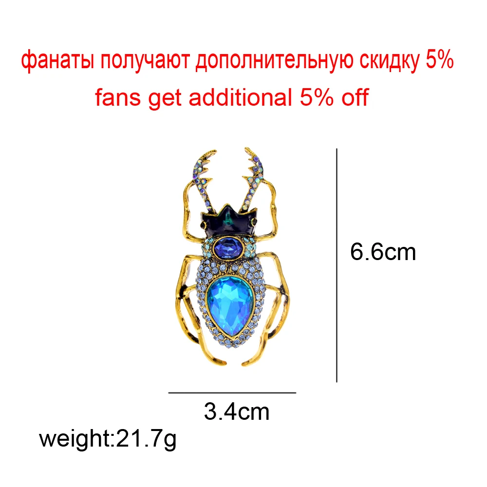 Blucome Blue Crystal Beetle Br - đánh giá và giá Vintage Fashion Bug