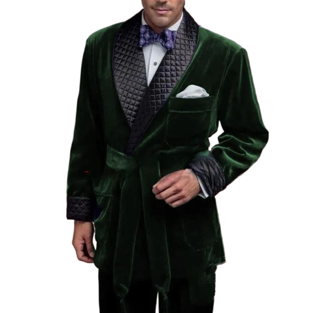 Green Velvet Smoking Suit Jack - đánh giá và giá Vintage Trench Coat